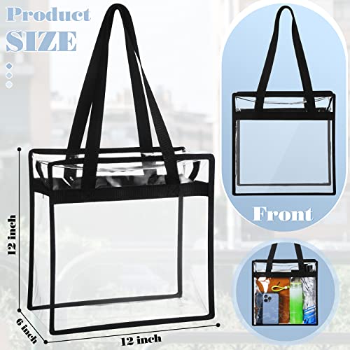 Hillban Clear Tote Bag Stadium 12 x 12 x 6 Inches Transparent Tote Bag with Zipper See Through Handbag for Stadium Travel Gym2