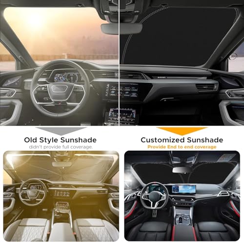 Image of EcoNour Windshield Sun Shade Compatible for Dodge RAM 1500 2019-2026 | Pickup Truck Front Window Sunshade | Foldable 4-Layer Sun Visor Protector | UV & Heat Blocking | Keeps Cabin Cooler