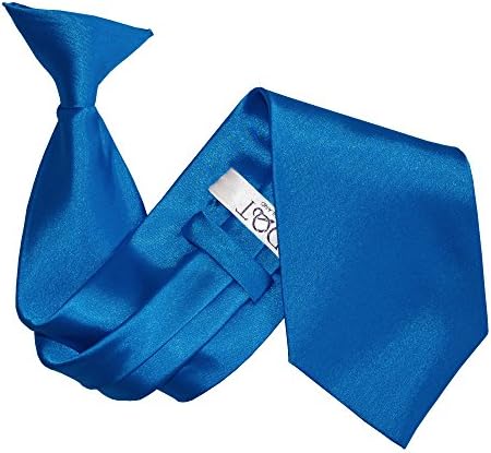 DQT Men Plain Satin Wedding Formal Casual Security Uniform Funeral Business Easy to Wear Clip on Tie