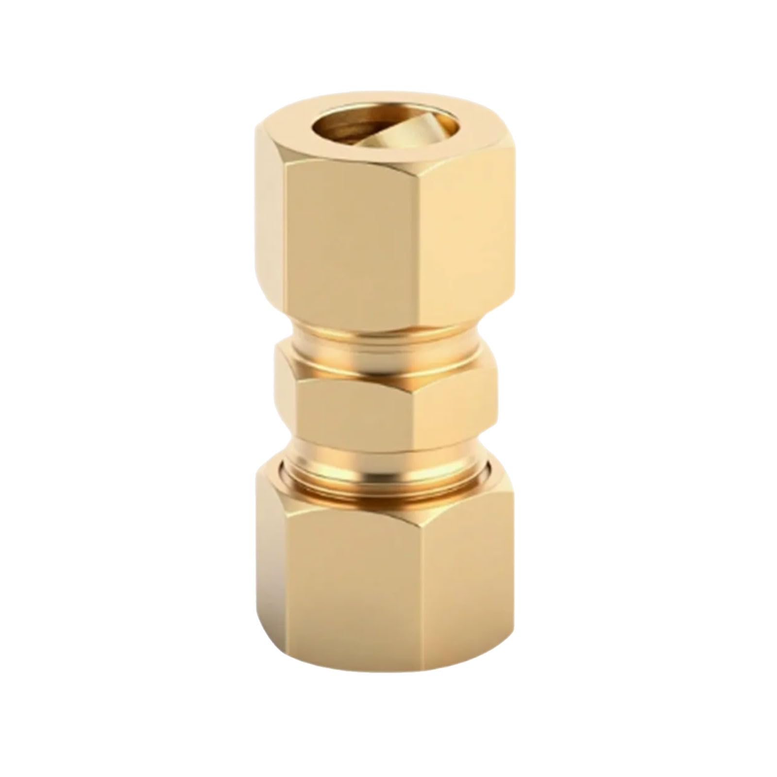 10Pcs Brass Double Ferrule Tube Fittings Compression Tube Pipe Fitting Connection in Air Liquid and Systems Hydraulic Brass Fitting