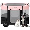 Love’s cabin Pet Puppy Dog Playpen, Small Dog Tent Crates Cage Indoor/Outdoor, Portable Exercise Playpen for Cat, Foldable Pop Up Dog Kennel Playpen with Carring Case (S, Pink)