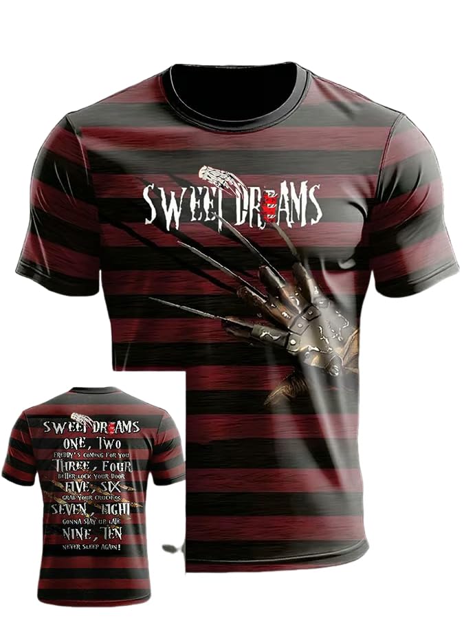 Men's Halloween Horror Print T-Shirt Sweet Dreams T Shirt