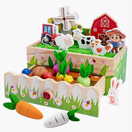Wooden Animal Farm Kids Toys DROPS TO - image 1