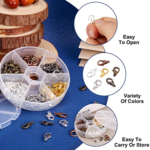 Pandahall 120Pcs/Box 6 Colors Zinc Alloy Lobster Nickel Free Claw Clasps Making Findings 14X8Mm For Diy Jewelry Bracelet Necklace Making #TOP1