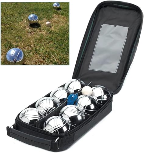 Unibos French Boules Set – 8 Chrome-Plated Metal Boules with Jack, Measuring Tool & Carry Bag | Traditional Pétanque Lawn Game | Outdoor Garden, Beach & Camping Game for Family & Friends - Image 2