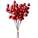 IFOYO Red Berries, 10 Artificial Red Berry Stems for Christmas Tree Decorations, Crafts, Holiday and Home Decor, 7.28 Inches