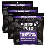 Wicked Cutz Premium Jerky, Low Calorie, 3 Bags, 2.75oz Per Bag, Flavorful Meat, Tender Texture, High...