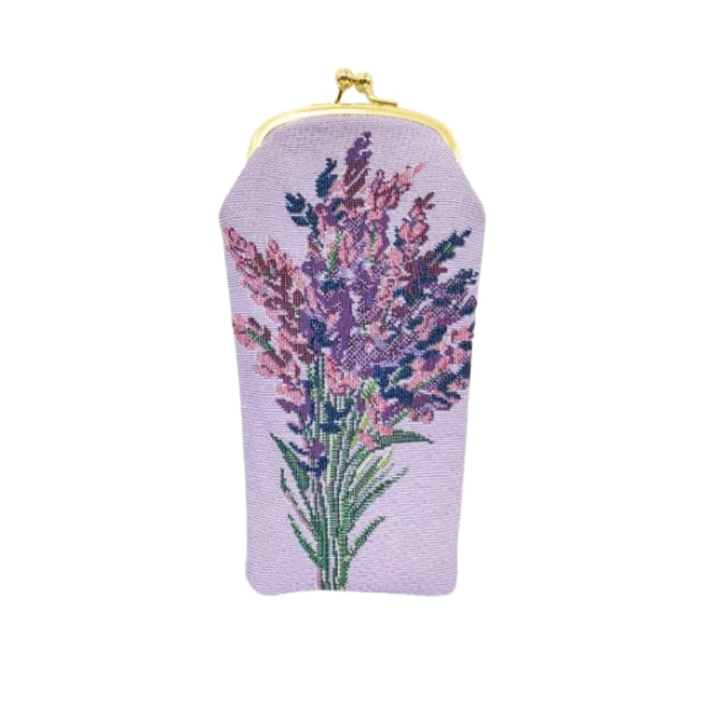 Signare Tapestry Glasses Case for Women Eyeglass Case with Fashion Pattern Design (Lavender)