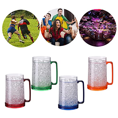 Freezer Ice Beer Mug Clear Cooling Wine Cup Double Wall Gel Frosty Beer Cup Drinking Glasses Double Wall Gel Frosty Cup - Image 3