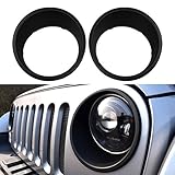 IParts Black Bezels Front Light Headlight Trim Cover ABS For Jeep Wrangler Accessories Rubicon Sahara Jk 2007 2008 2009 2010 2011 2012 2013 2014 2015 2016 2017