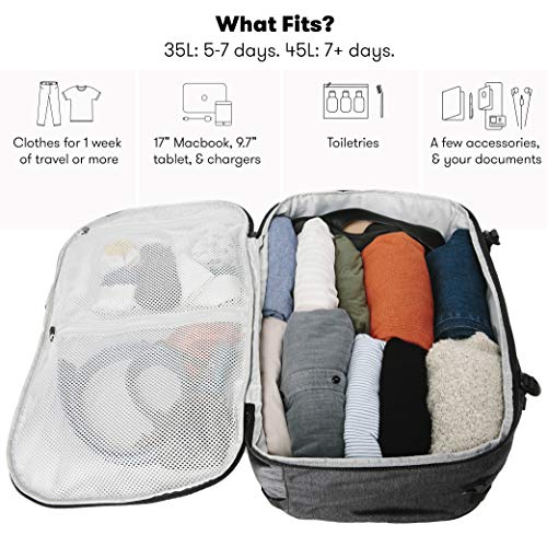 Tortuga Men's Setout 45L - Max-Size Carry On Travel Backpack (Heather Grey)