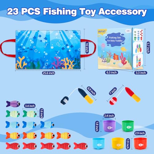 Image of Toddler Montessori Toys for 1-3 Year Old Boy Girl, 23 Pcs Cloth Fishing Game Set with Double-Sided Mat, Learning Toys for Number & Color Sorting, Birthday Gifts for Babies & Toddlers