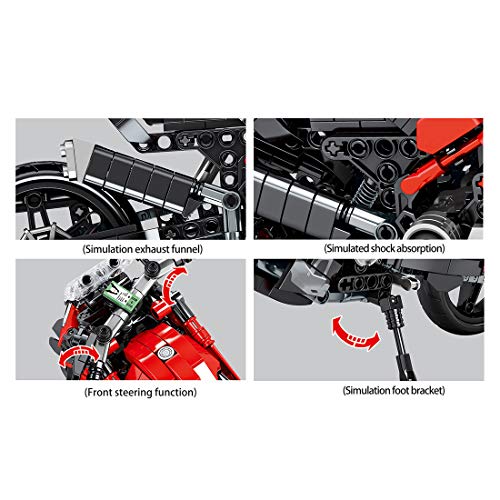 YaYashow Technik Motorrad Bausteine Bausatz, Motorrad Modell mit 710 Klemmbausteine Kompatibel mit Lego… – Bild 4