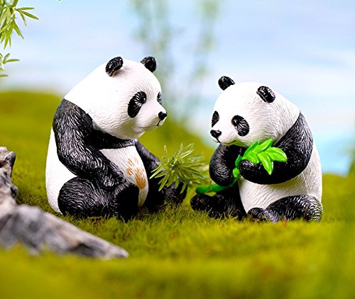 Boomteck Miniature Garden Ornaments, 8 Pcs Cute Mini Animal Pandas Ornament Diy Kits For Fairy Garden Bonsai Dollhouse Succulent Decor Home Decoration #TOP2