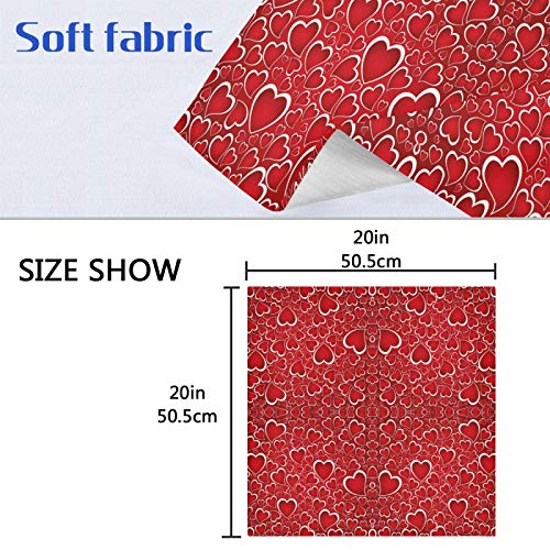 Servilletas de Tela Rojas con Corazones Pack de 6 miniatura 5