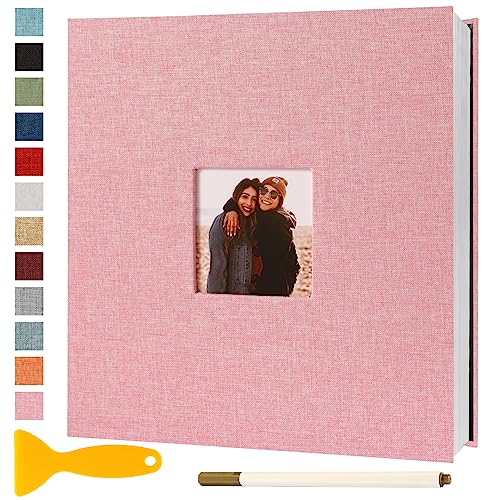 Album Photo Adhesif Vierge 28x27 CM Classeur Photo Livre Photo Personnalisable Scrapbook de Classe Mariage Livre D'or Enfant Bebe Carte Postale DIY, 40 Pages...