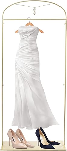 Perchero dorado para vestidos de novia, ahorra espacio, perchero de ropa comercial resistente para colgar hasta 44.09 libras de capacidad,