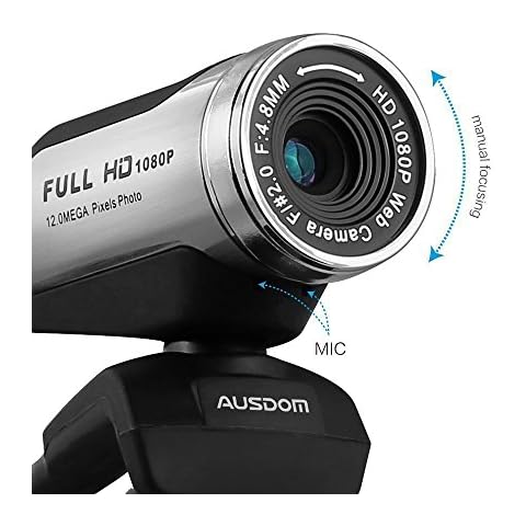 AUSDOM Webcam 1080p Computer Camera Skype Web Cam with Mic Desktop or Laptop Network Camera for Widescreen Video Calling and Recording Cover