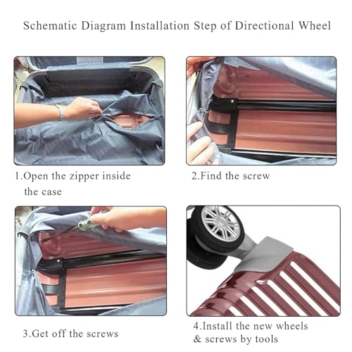 Luggage Suitcase Wheels, Swivel Nylon Luggage Suitcase Replacement Wheels Maintenance Accessory with Screw Pack of 22