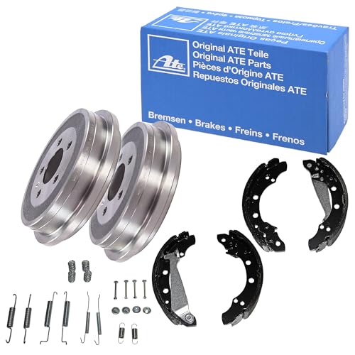 ORIGINAL ATE 2x BREMSTROMMEL BREMSTROMMELN SATZ Ø200 + BREMSBACKENSATZ + ZUBEHÖRSATZ HINTEN kompatibel mit Audi