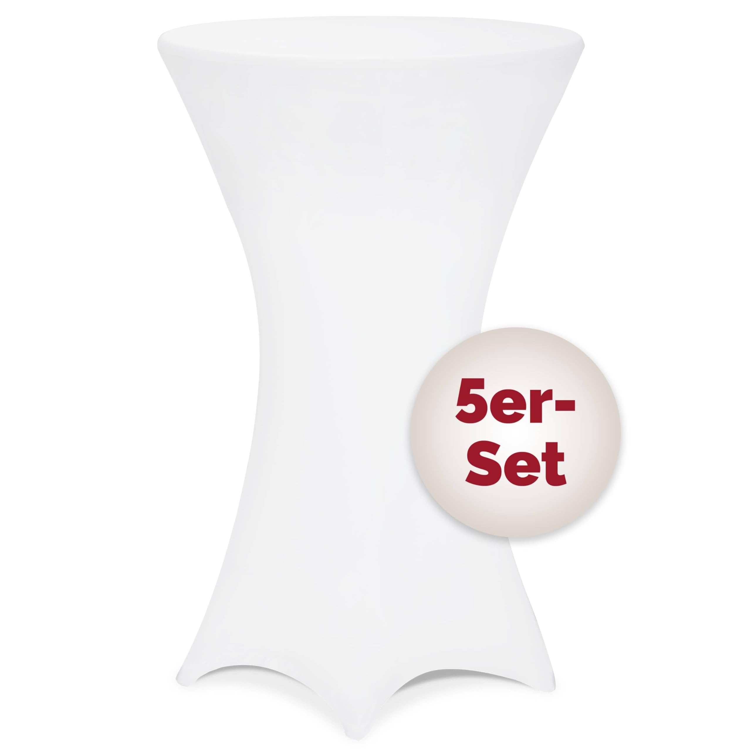 Deuba® 5X Housses Table de Bar bistrot Ronde Blanc Ø60-65 cm Nappe Mange Debout Protection Table Cocktail Tissu Stretch