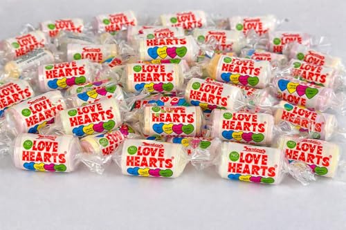 Image of 30 x Mini Love Heart Sweets Valentines Sweets Wedding Heart Sweet Rolls Sweet Treat Haynesdiscount