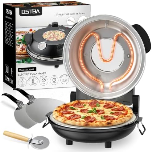 OSTBA Electric Pizza Oven Indoor, 12-Inch Countertop Pizza Maker,...