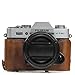 MegaGear MG982 Ever Ready Leather Camera Case and Strap for Fujifilm X-T30, X-T20, X-T10 (16-50mm / 18-55mm Lenses) - Dark Brown