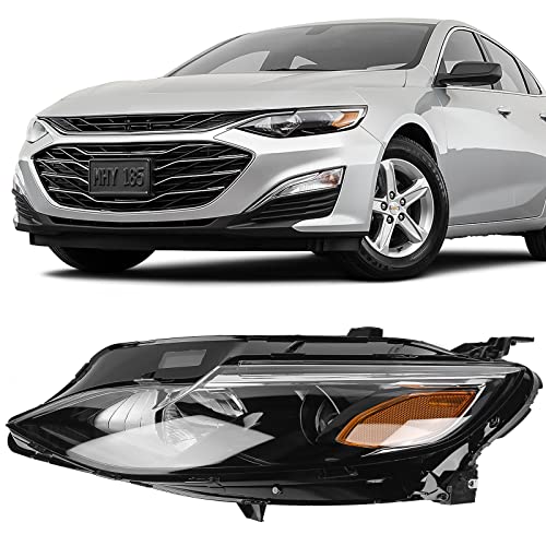 FIONE - For Chevy Malibu Headlight Assembly 2019 2020 2021 2022 Replacement Halogen Headlamp Projector Left Driver Side 84680167 84650573 GM2502498 LH