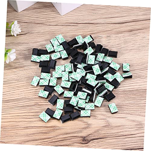 Gadpiparty 100pcs Clips Adhesivos para Cable Sujetadores de Cable Clips de Cuerda Abrazaderas Fijas Organizador para Gestión Bajo Escritorio miniatura 7