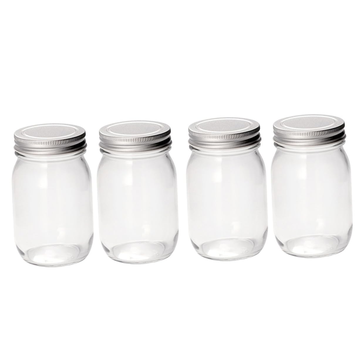 Glasbehälter 1 Satz 4 Stück mit Deckel aus Glas für Salat und Früchte