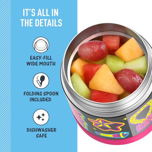 Image of THERMOS FUNTAINER 10 Ounce Stainless Steel Vacuum Insulated Kids Food Jar with Spoon, THAT GIRL LAY LAY