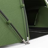 Outsunny 4-6 Man Camping Tent with Living Area and 2 Bedrooms, Hiking Sun Shelter, UV Protection Tunnel Tent, Dark Green - Image 8