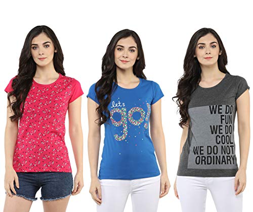 Women Printed Cotton Blend Pack of 3 T 