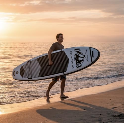 Roc Inflatable Stand Up Paddle Board 10' 6" with Premium SUP Paddle Board Accessories, Wide Stable Design, Non-Slip Comfort Deck for Youth & Adults (Aqua) by Roc - Image 7
