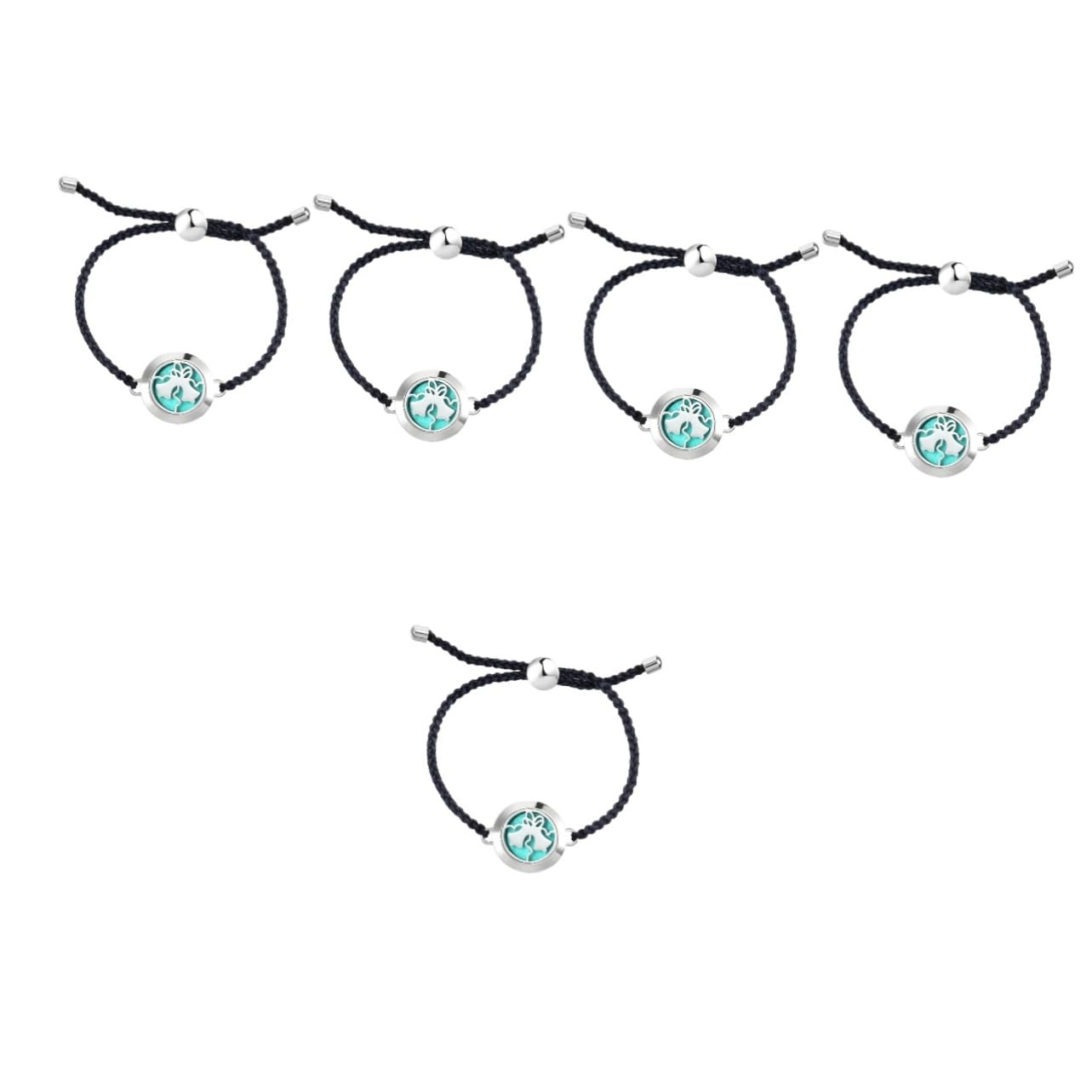 GALPADA 5piezas Pulsera Difusora De Aromaterapia Para Mujeres Pulsera Ajustable De Esencial Joyas De Mujer Diseño Trenzado y Charm Aromático