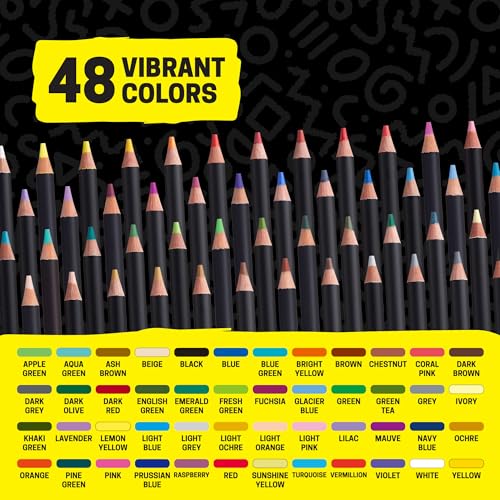 Image of POSCA Colored Pencils, Soft Core, 48 Count, Ultra-Smooth, Rich Pigment, Vibrant Colors for Blending, Shading & Layering, Adult Coloring & Drawing