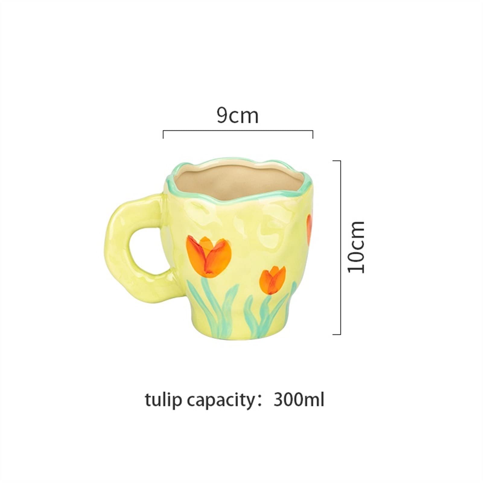 Taza de café de cerámica Taza de café de cerámica Taza de Oficina en casa con platillo Flores pintadas a Mano Desayuno Taza de Jugo de Leche Creativo