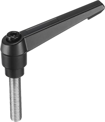 Miniatura 80 de uxcell Palanca de sujeción ajustable M8 x 1.181 in métrica 304 acero inoxidable macho roscado perillas de mano con botón de trinquete giratorio