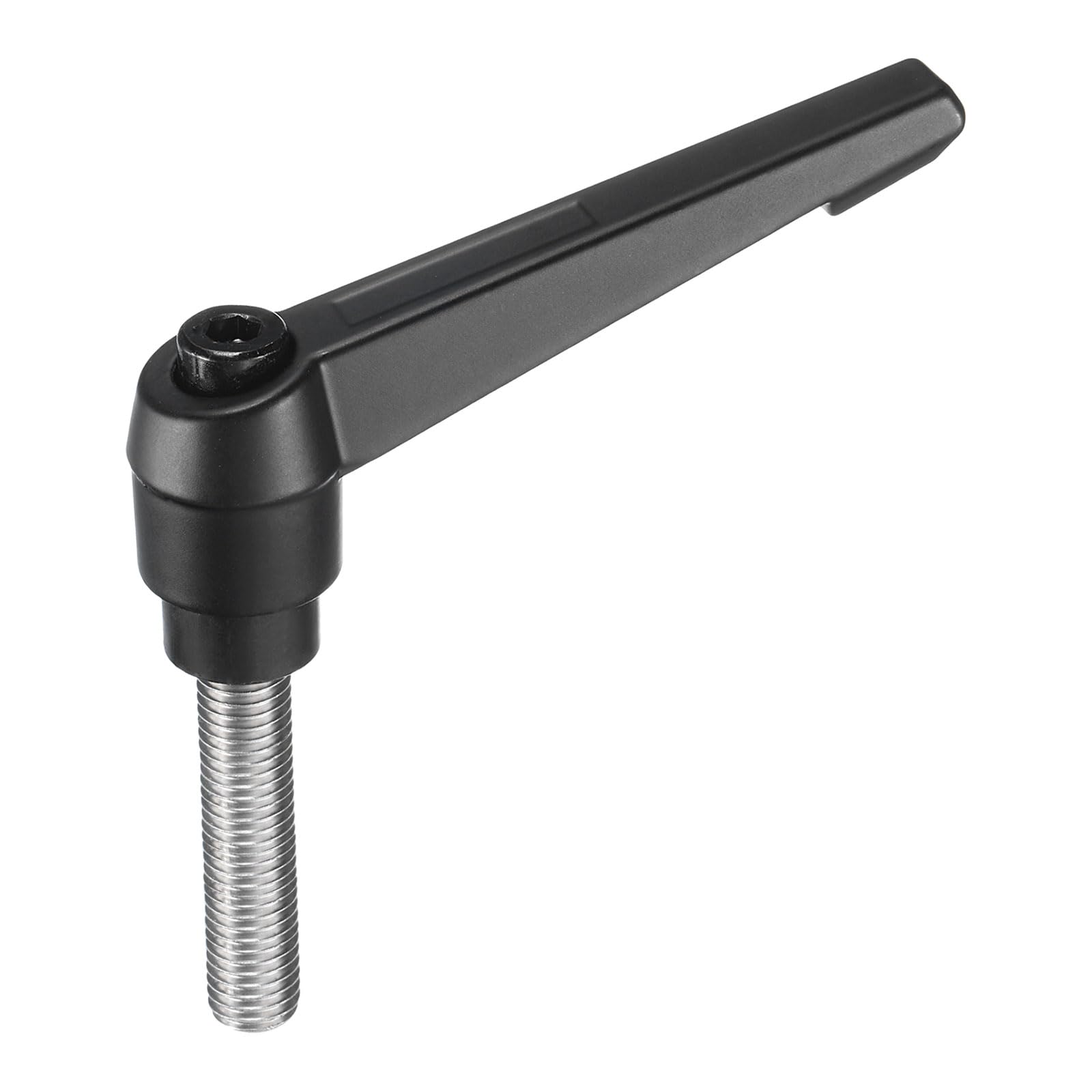 uxcell Adjustable Clamping Lever Handle M12 x 45mm Metric 304 Stainless Steel Male Threaded Stud Hand Knobs Push Button Ratchet Rotating Screw Handles Bolts with Locking Lever Black