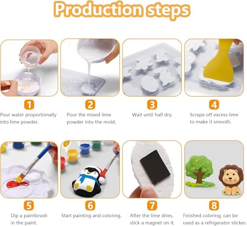 Image of SUPER TOY DIY Mould and Paint Craft kit, Paint Your Own Animal Painting Kit Plaster Figurine Set with Pigments, Palette & Mold Art & Craft Set - Educational Toys for 3-12+ Year Old Boy & Girl