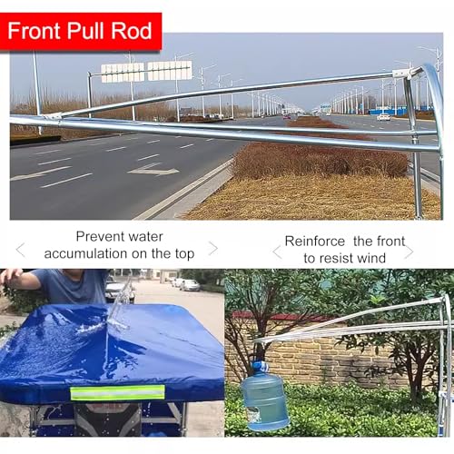 Toldo impermeable tipo cortina semicerrada para triciclos de 3 ruedas 4