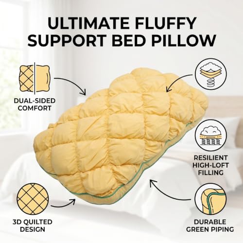 Almohada de cama esponjosa Luocute alta transpirable contra el dolor cervical 4
