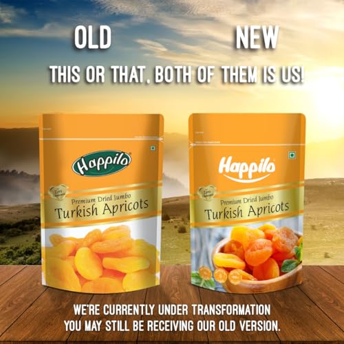 Image of Happilo Dried Premium Turkish Apricot 200g | Healthy Snacks, Dry Fruits | Exotics Apricots Dry Fruits, Seedless Apricots, Jardalu (Pack of 2)