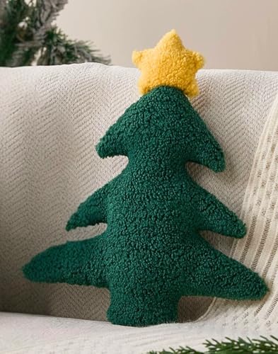 Image of Tickles Christmas Tree with Star Soft Stuffed Plush Pillow Cum Toy for Kids Boys & Girls Birthday Gift (Color: Green, Size: 35 cm)