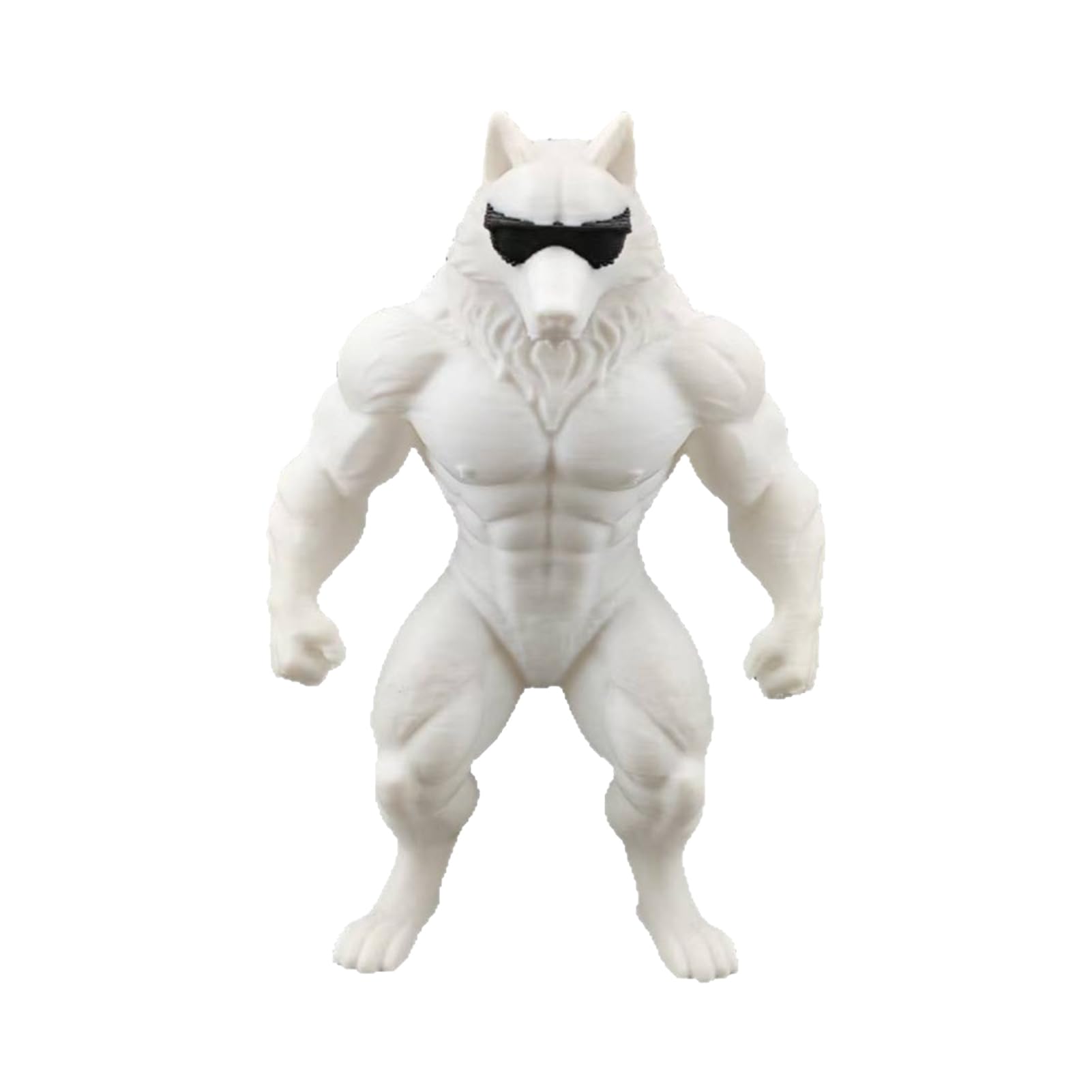 Glifora 3D Printed Wolf Collectible Figurine - Funny Cool Sunglasses Wolf Statue, Novelty Animal Sculpture for Office, Desktop and Shelf Decor