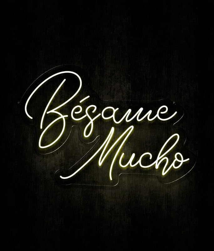 Letrero Neon LED Personalizado Bésame Mucho - Letreros de luz LED para Bodas o decoración de paredes de Bar Negocio Dormitorio Eventos y Fiestas…