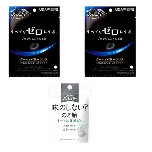 【スッキリ爽快のど飴】ブラックミントのど飴 2袋セット ノンシュガー味のしない?のど飴 25g 強力メントール配合 喉ケア リフレッシュ