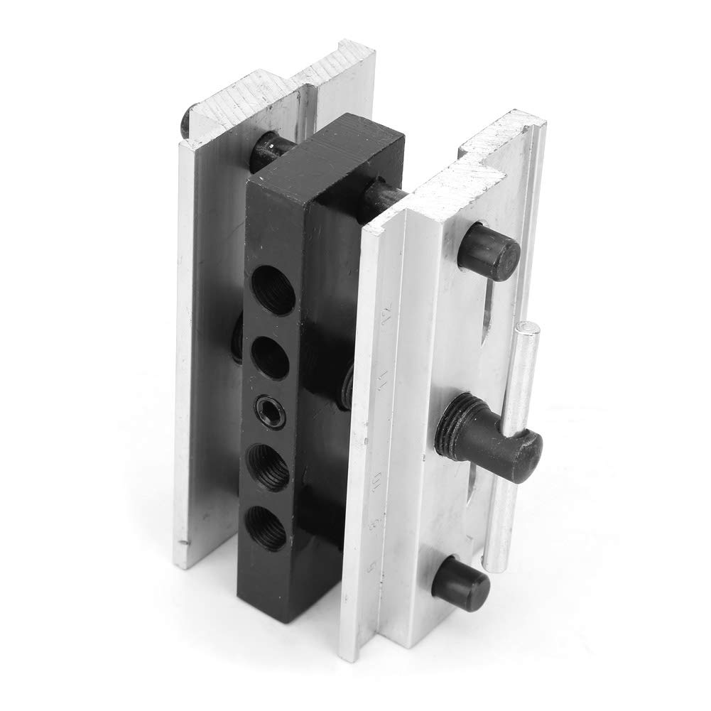 Holzbearbeitung Doweling Jig -Werkzeug Metallbohrer Dübel Loch Selbstzentrierender Locator für -, Robust- und Langlebige, Einstellbare Klemme für Holzbretter 10 Mm Bis 55 Mm, Geeignet Zum Bohren und