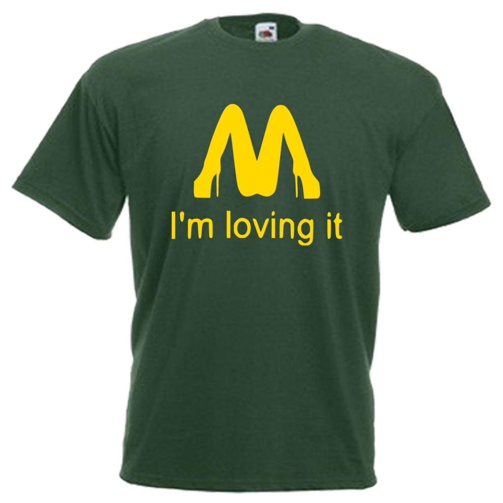 I'm Loving It Funny Rude Mens T Shirt XXL Bottle Green